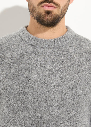 Pull col rond chaud avec de la laine Gris