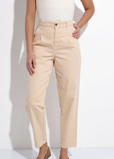 Jean couleur taille haute stretch Beige