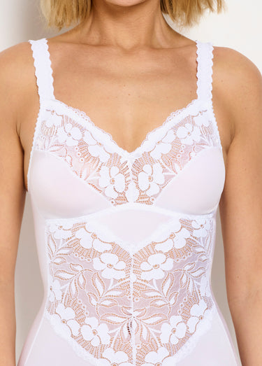 Body sans armatures dentelle incrustée Blanc