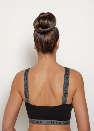 Brassière de sport bretelles logo Noir