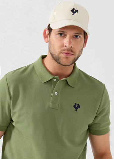 Polo casual manches courtes avec broderie Kaki