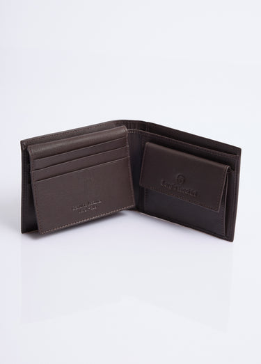 Portefeuille compact multi emplacements Marron