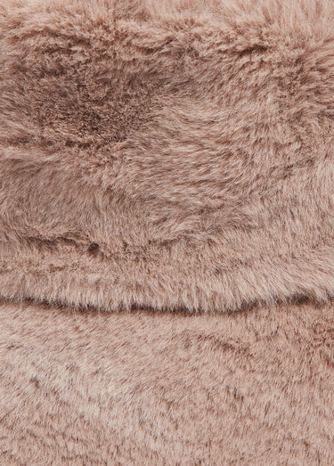 Chapeau seau bob fausse fourrure Uni / Marron
