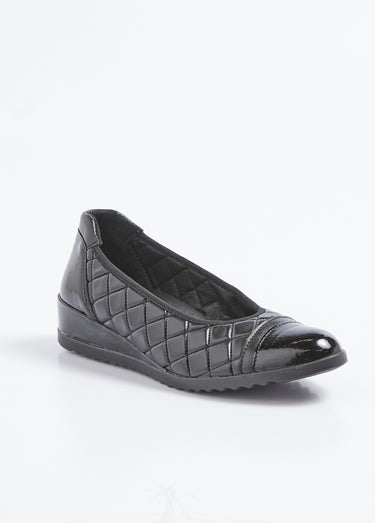 Ballerines stretch compensées largeur confort Noir