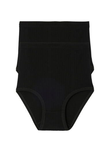 Culottes taille haute côtelée - lot de 2 Noir Lotde 2
