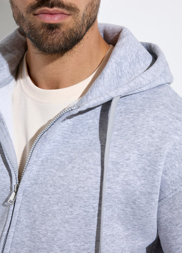 Sweat shirt zippé avec poche kangourou Gris Clair