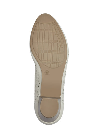 Escarpins ajourés bout rond à talon Beige
