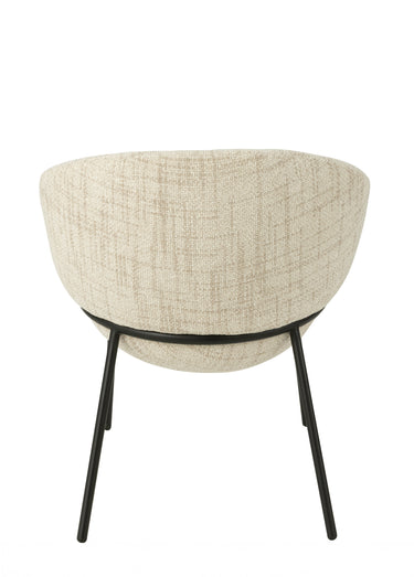 Fauteuil de salon chiné pieds métal, 3B Beige