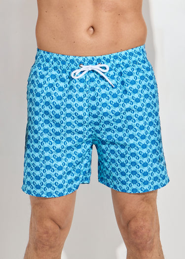 Short de bain imprimé fantaisie crabe Imp Bleu