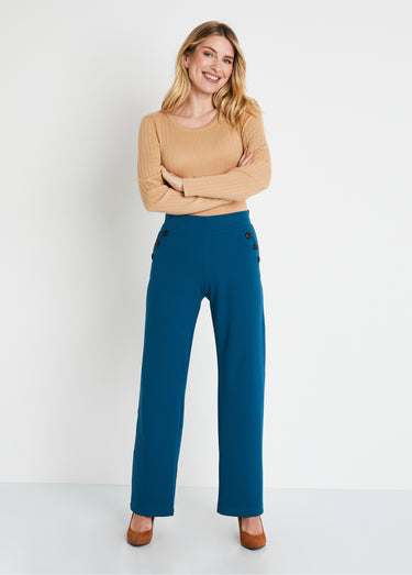 Pantalon large taille semi élastiquée uni Canard