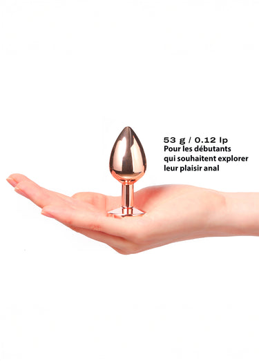 Plug anal aluminium façon bijou, Diamond Rose gold