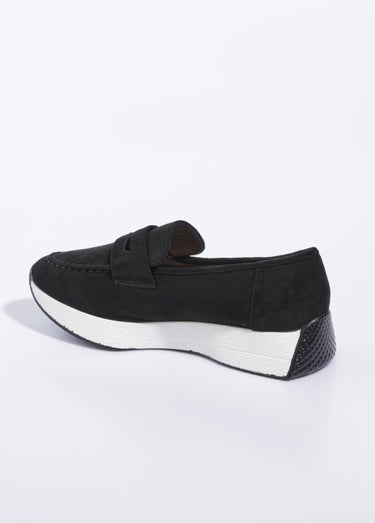 Mocassins semelle compensée contrastante Noir