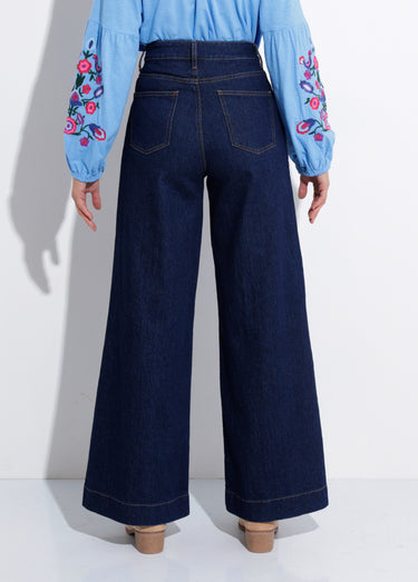 Jean large 5 poches taille haute Brut