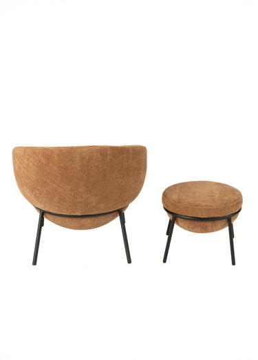 Fauteuil repos tissu + repose pieds 3M Marron