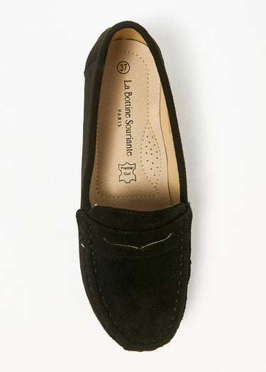 Mocassins aspect daim Noir