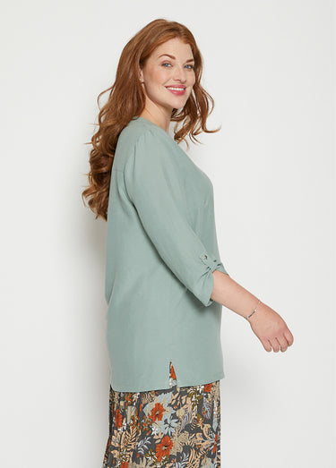 Tunique unie manches 3/4 Vert
