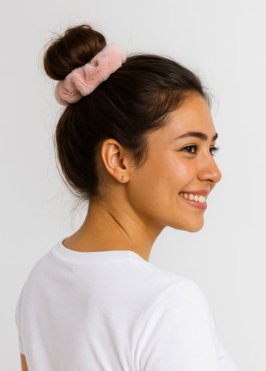 Chouchou pour les cheveux en velours Rose