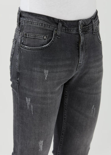 Jean 5 poches regular détails déchirés Gris Anthracite