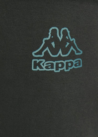 Pyjama long en coton logo placé Noir