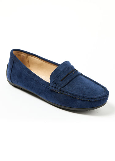 Mocassins aspect daim Marine