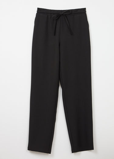 Pantalon droit lien à la taille 3/4 élastiquée Noir