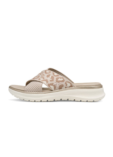 Mules léopard 2 brides semelle compensée Leopard