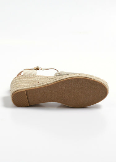 Espadrilles compensées détails ajourés Dore