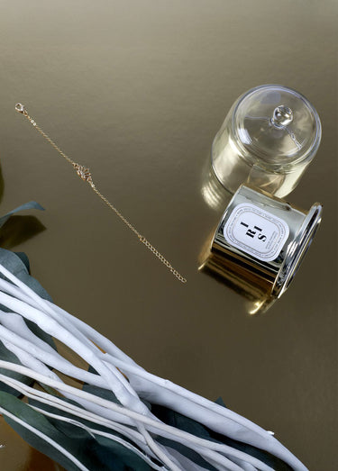 Bougie bijou surprise + cloche verre Iris