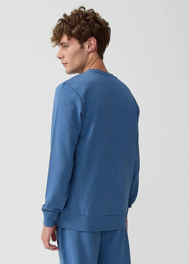 Sweat shirt en molleton avec col rond Indigo