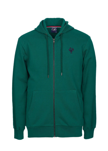 Sweat shirt zippé à capuche, kangourou Vert Sapin