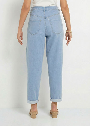 Jean couleur taille haute stretch Bleu