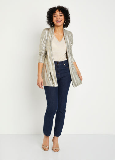 Veste longue maille brillante cérémonie Dore