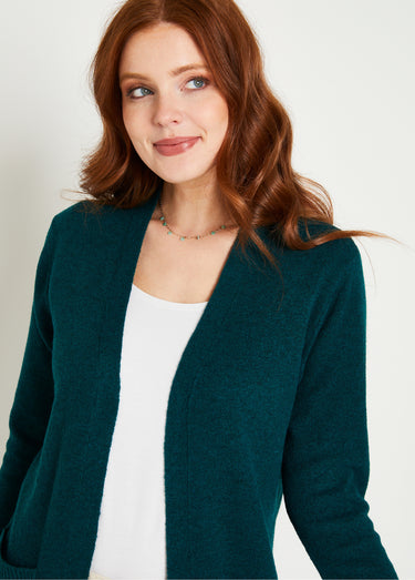 Gilet chiné long bord à bord avec laine Canard
