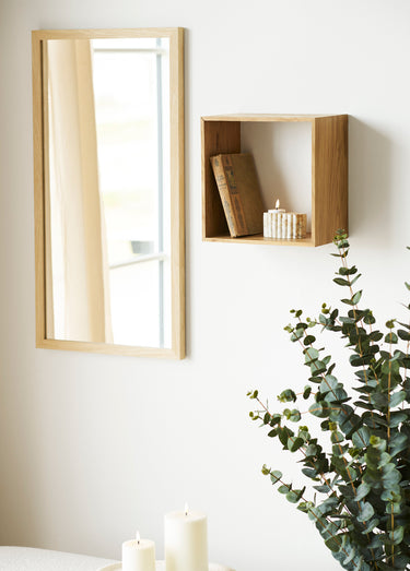 Etagère cube en chêne, à fixer au mur LATTOON Naturel