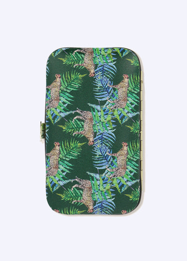 Set manucure inox 4 pièces, motif jungle Vert