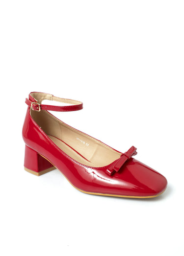 Escarpins vernis avec bride cheville Rouge