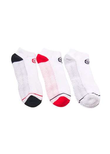 Lot de 3 Socquettes logo, assorti Rouge/Noir/Gris