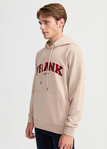 Sweat shirt à capuche, logo bouclette Beige