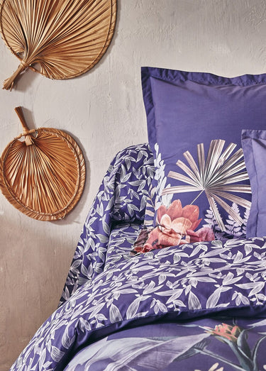 Drap housse imprimé percale coton, Bali Bleu