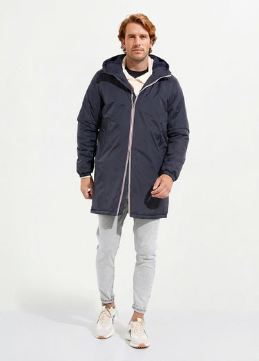 Parka longue chaude fourrée déperlante Marine