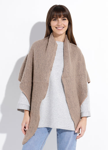 Echarpe triangle maille douce et chaude Taupe