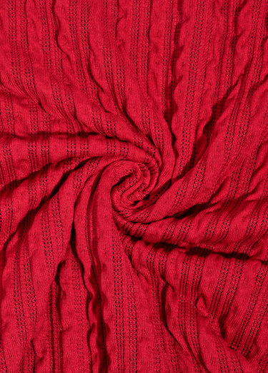 Coupon tissu jersey gaufré, Écarlate Rouge