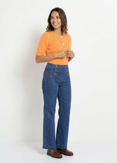 Gilet à manches courtes avec laine Orange