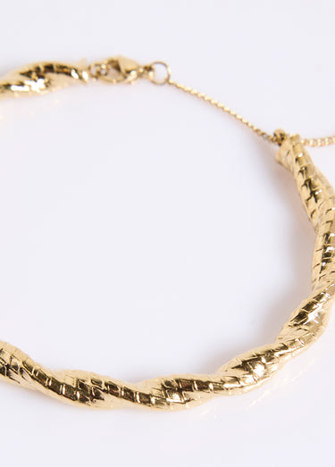 Bracelet jonc torsadé acier inoxydable Dore