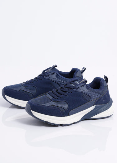 Sneakers multimatières look sporty Bleu