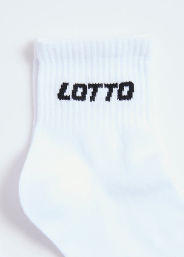 Mi-chaussettes sport à côtes avec logo Blanc