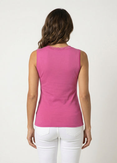 Maillot de corps sans manches dentelle Pivoine