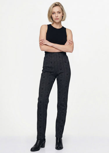 Legging taille élastiquée jersey extensible Anthracite/Noir