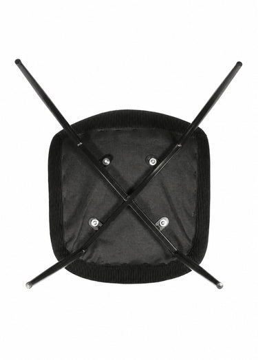 Set 4 Chaises velours cotelé, pieds métal Noir