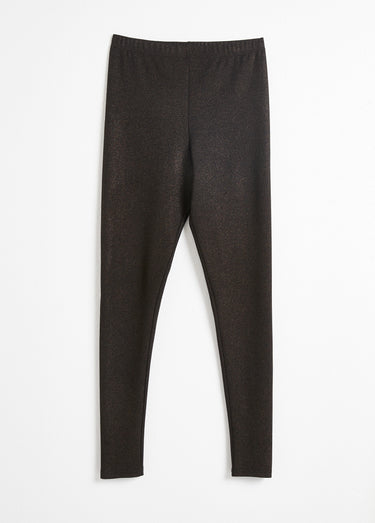 Legging ceinture élastiquée maille brillante Noir/Dore
